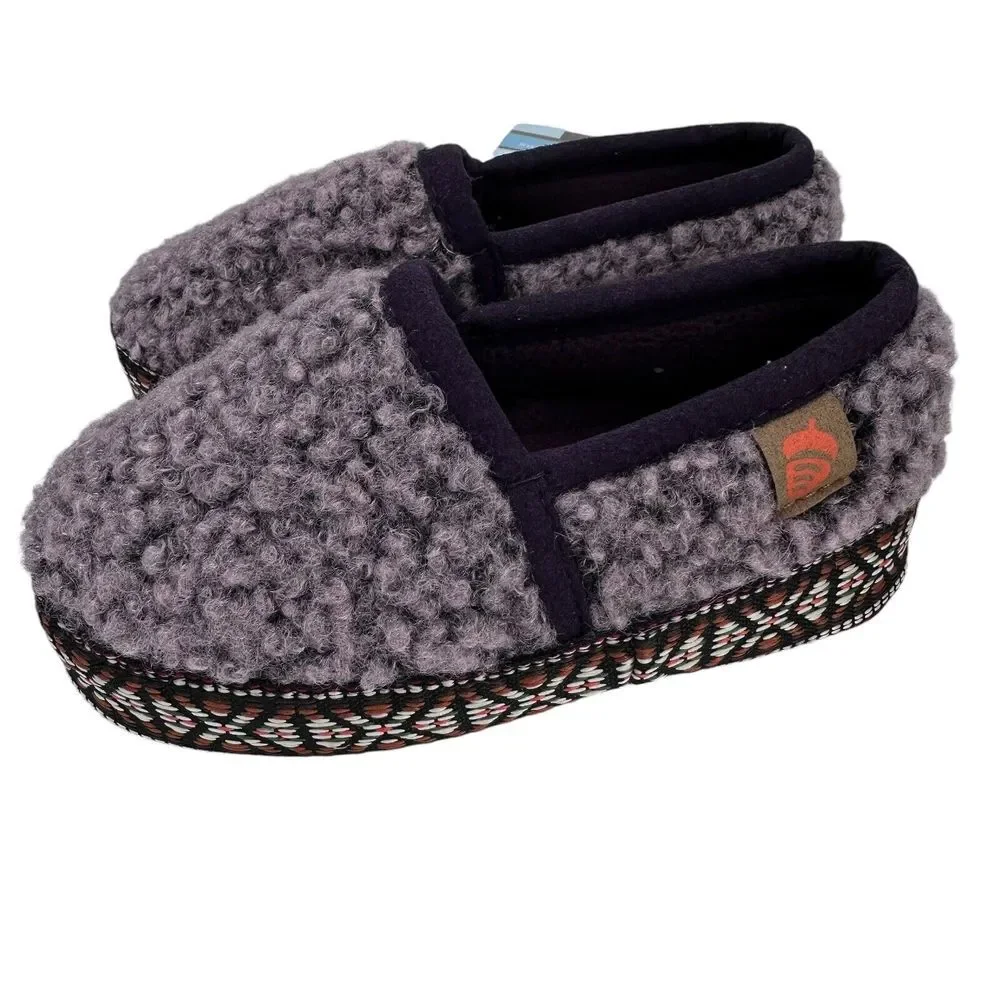 Acorn Kids'‎ Slippers L'il Woven Trim Moc Iris (purple) 8-9 A19009IRS